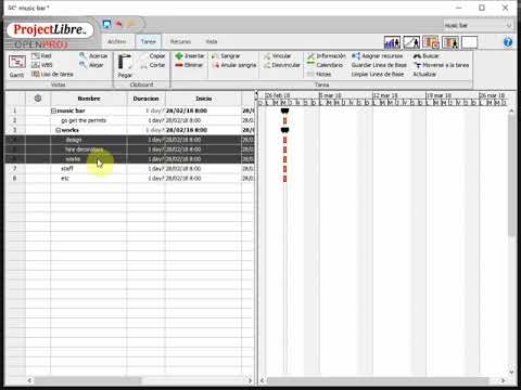 projectlibre diagramme wbs