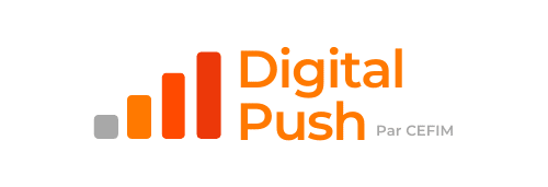 Digital push logo